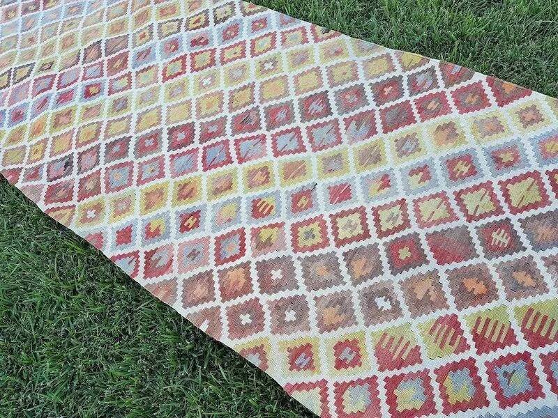 Vintage Turkish hallway rug 100x495 cm