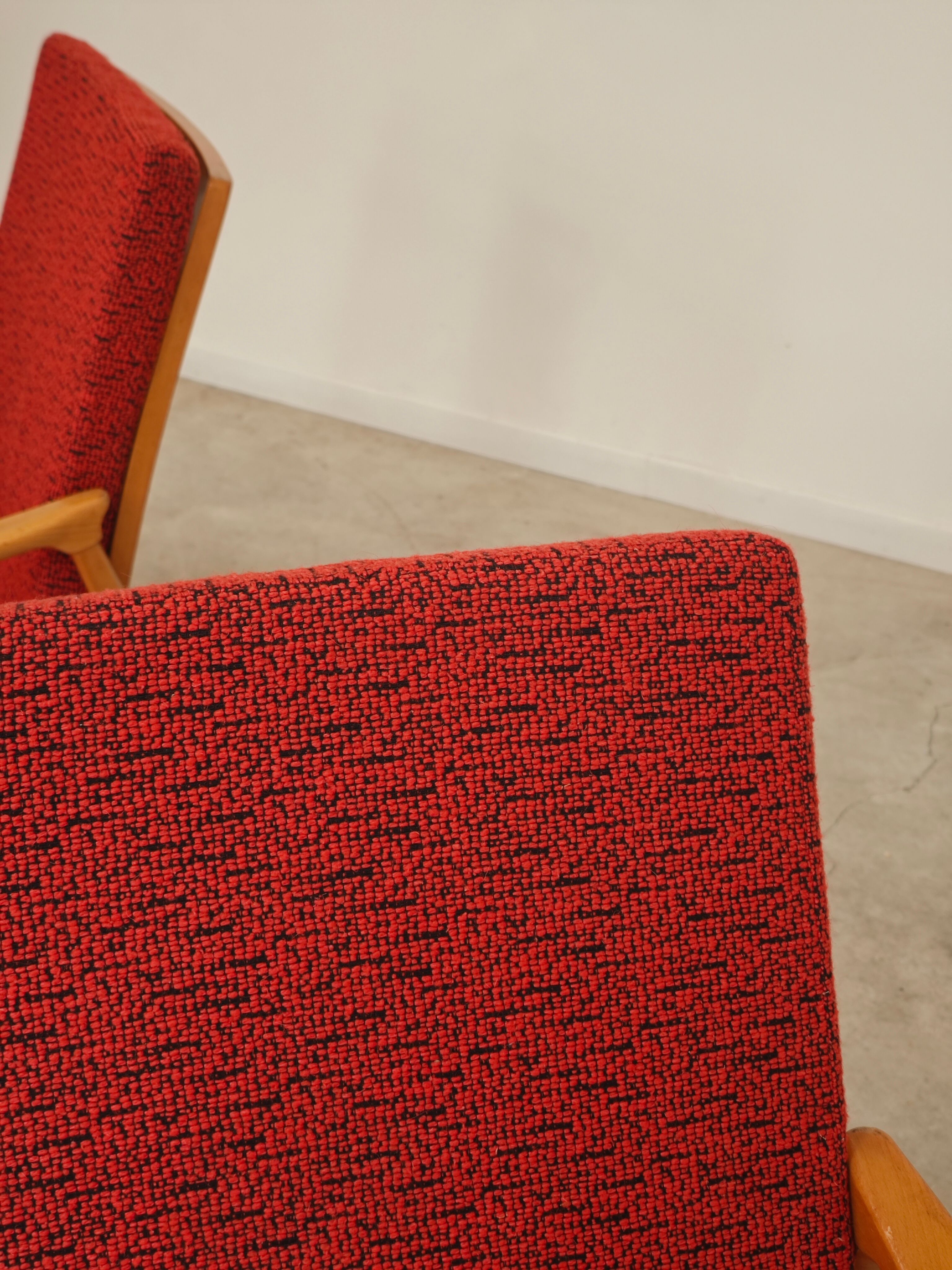 Pair of Jiri Jiroutek red armchairs by Intérier Praha
