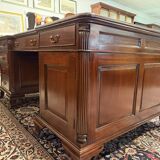 English Chesterfield desk with green leather