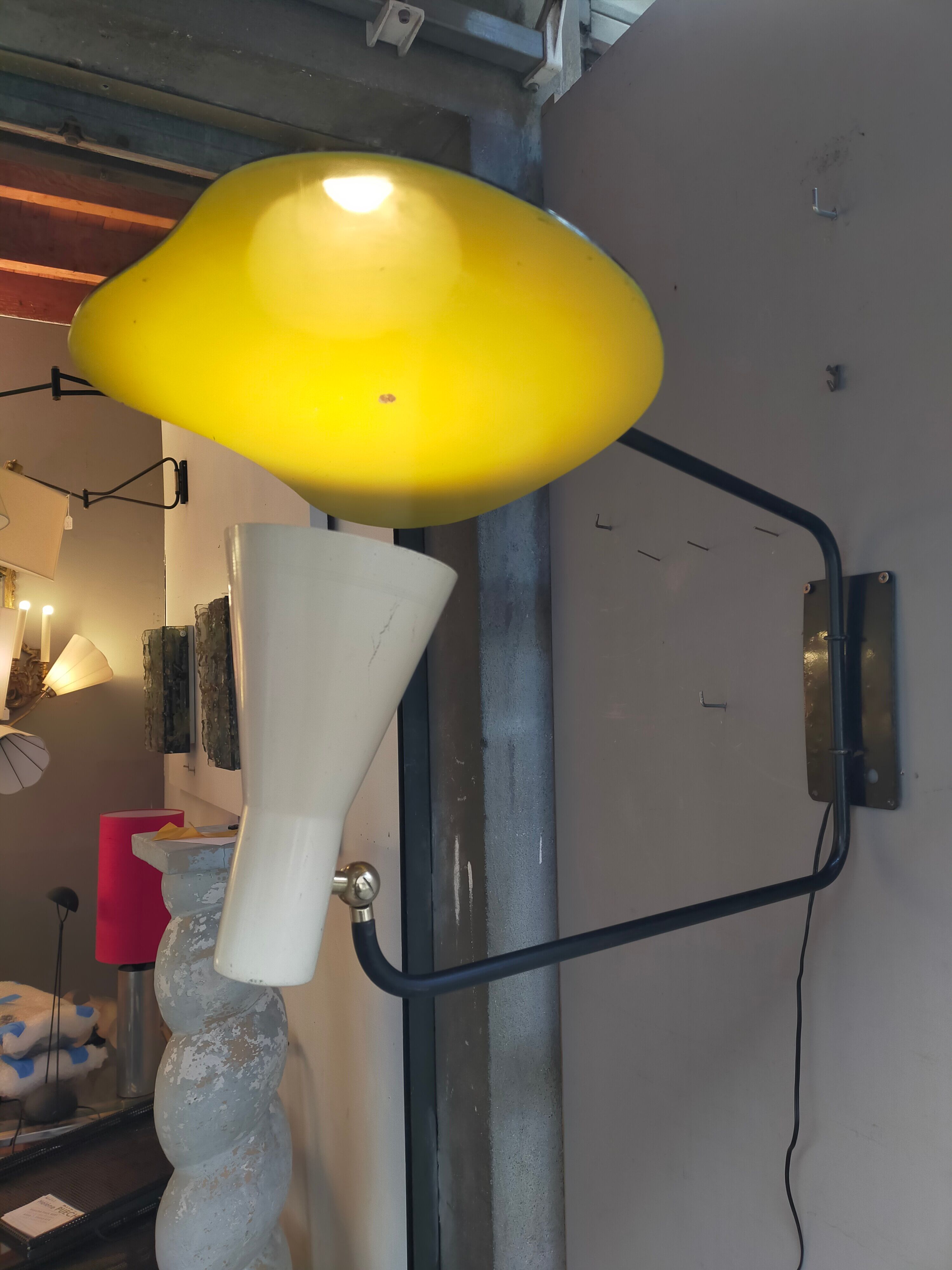 Reflector stem wall lamp from the 50s