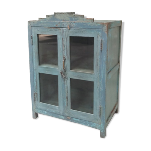 Buffet vitre bleu gris