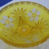 Tripod cut in cut yellow crystal and acid clear art deco Baccarat