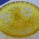 Tripod cut in cut yellow crystal and acid clear art deco Baccarat