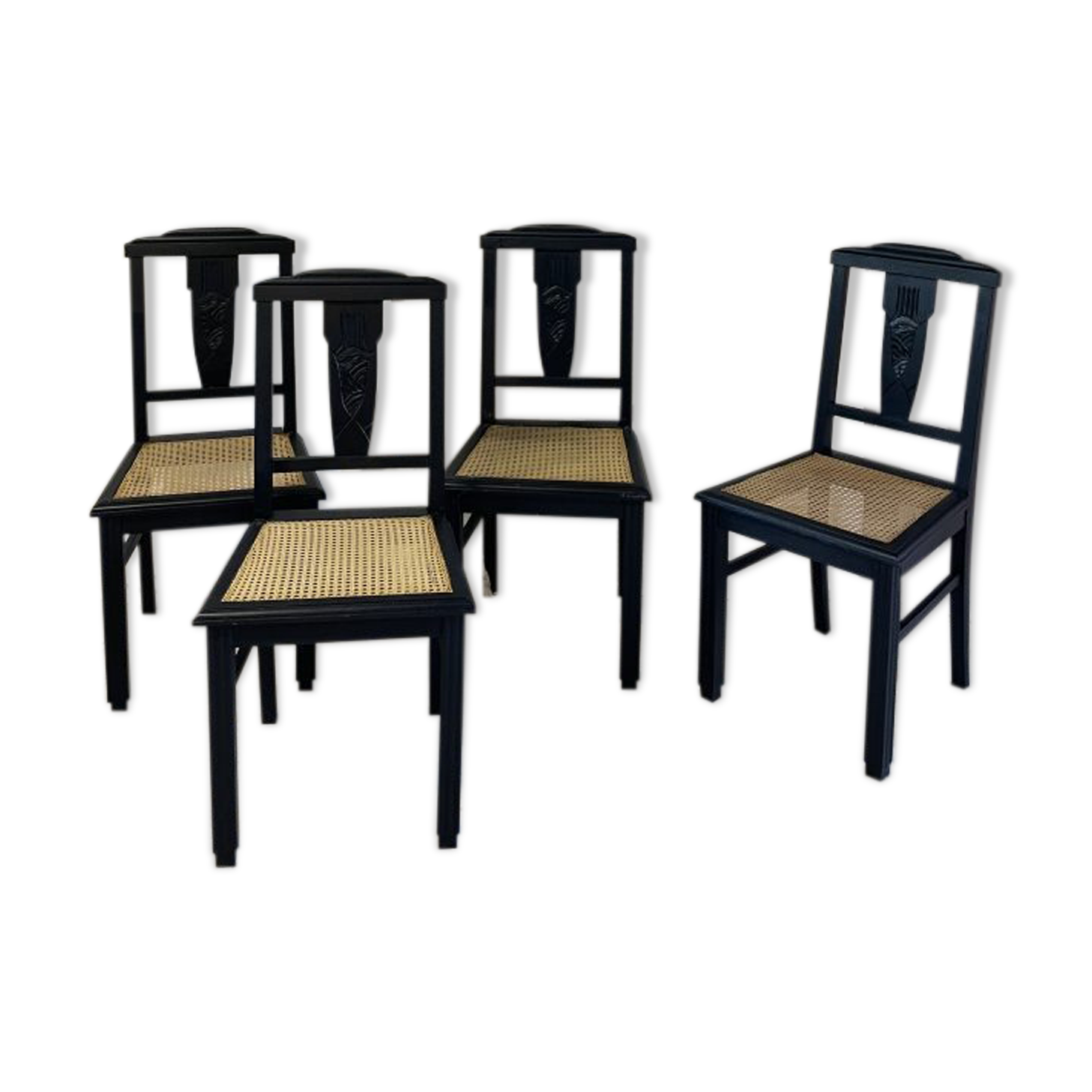 Black chairs and cannage