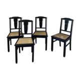 Black chairs and cannage