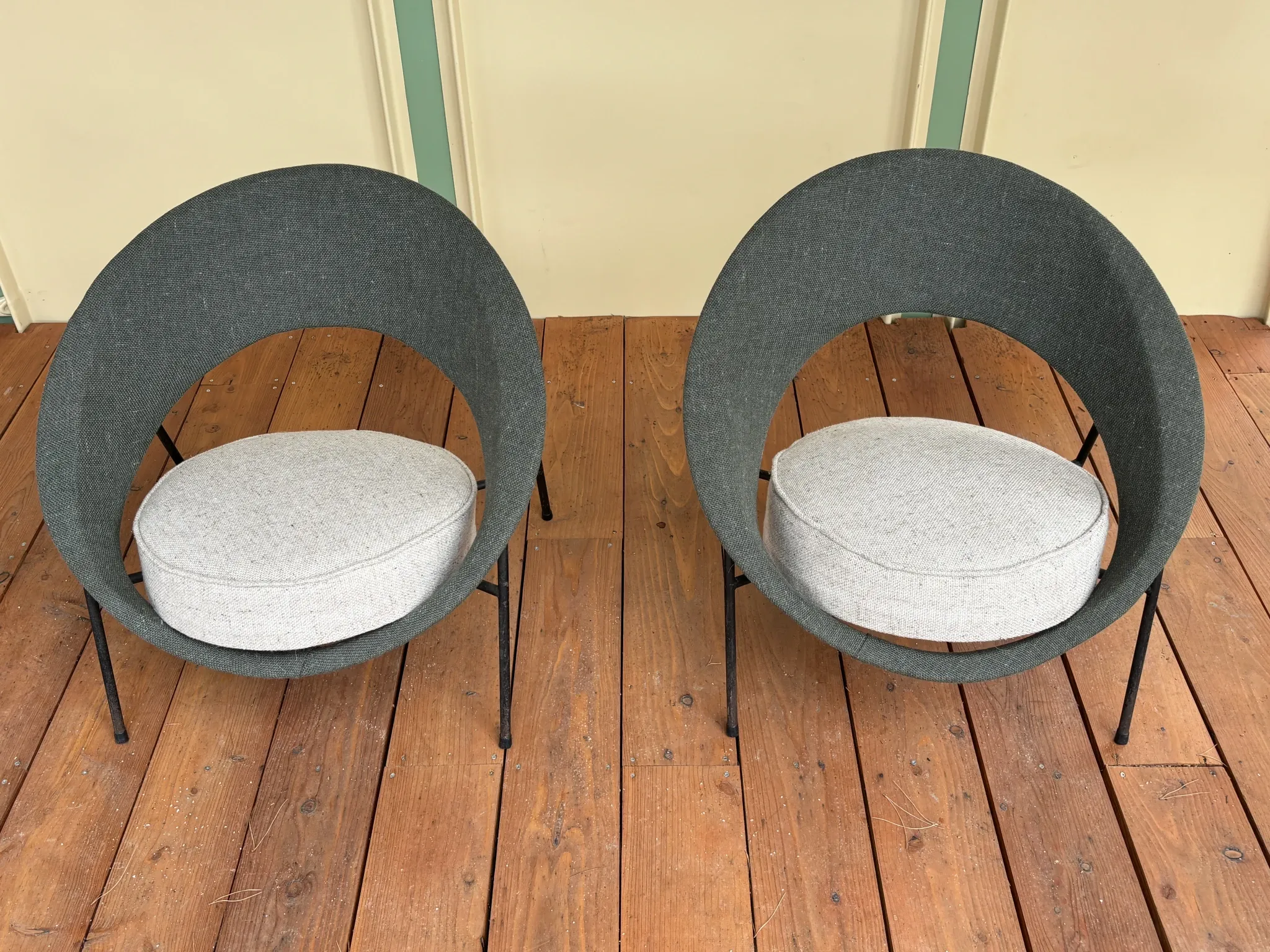 Pair of Saturn armchairs by Geneviève Dangles and Christian Defrance