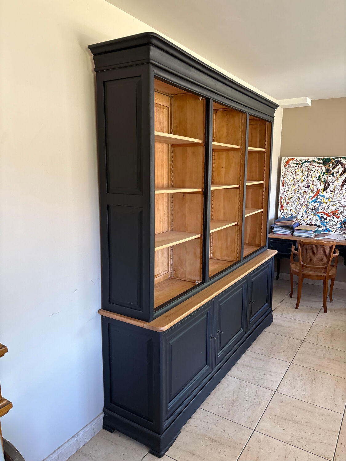 Library in solid cherry wood