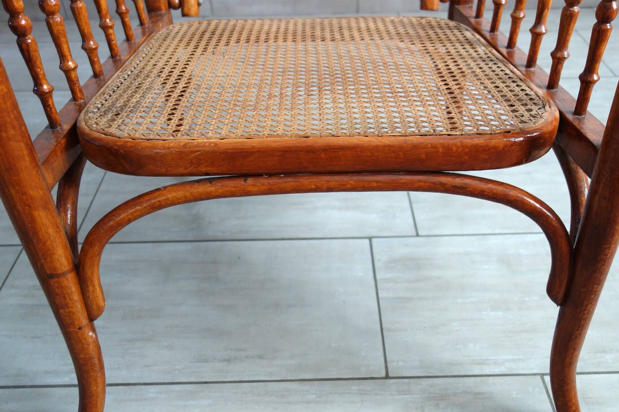 Fauteuil à crémaillère Fischel vers 1900