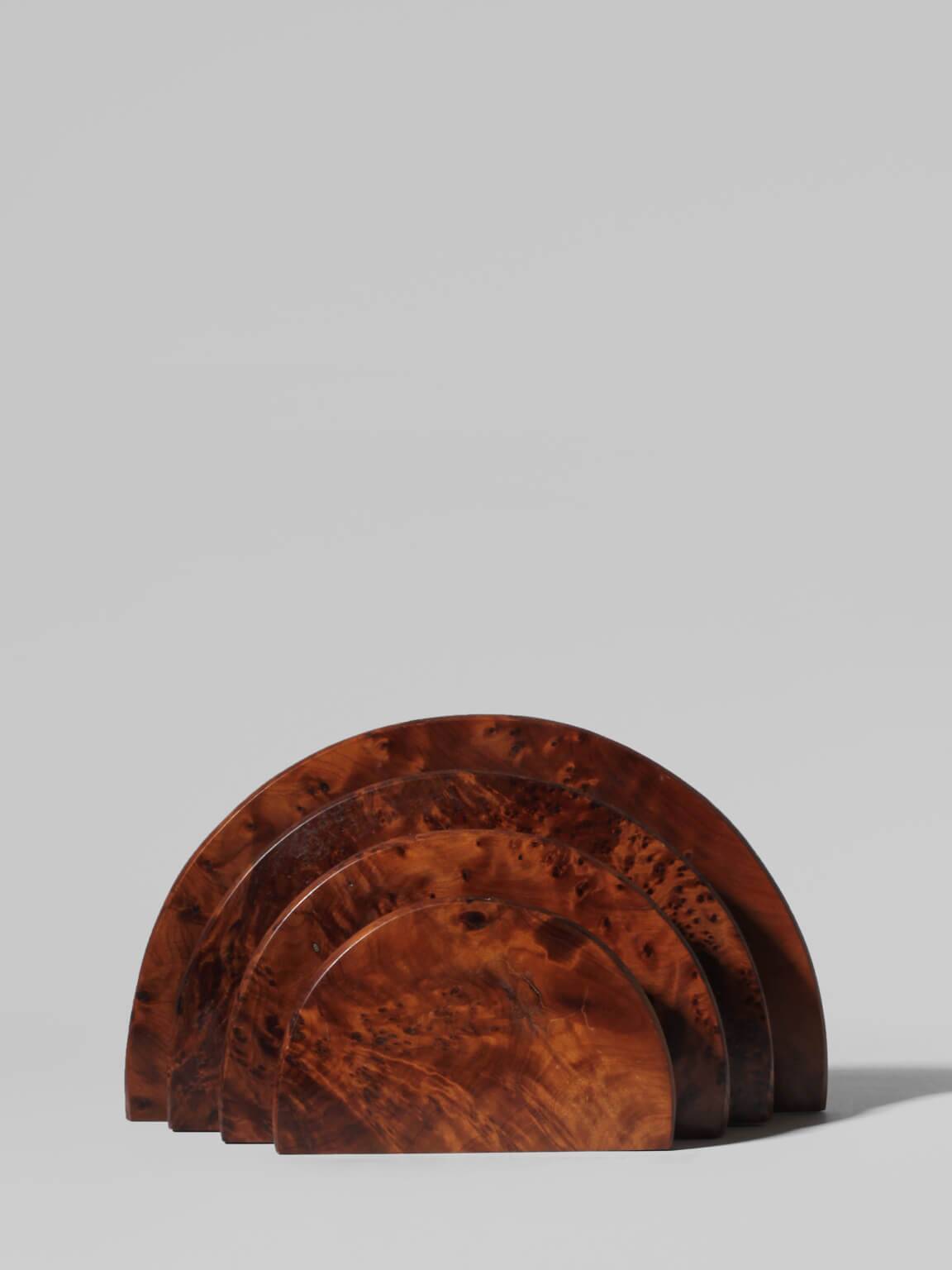 Art Deco Burl Wood Letter Holder
