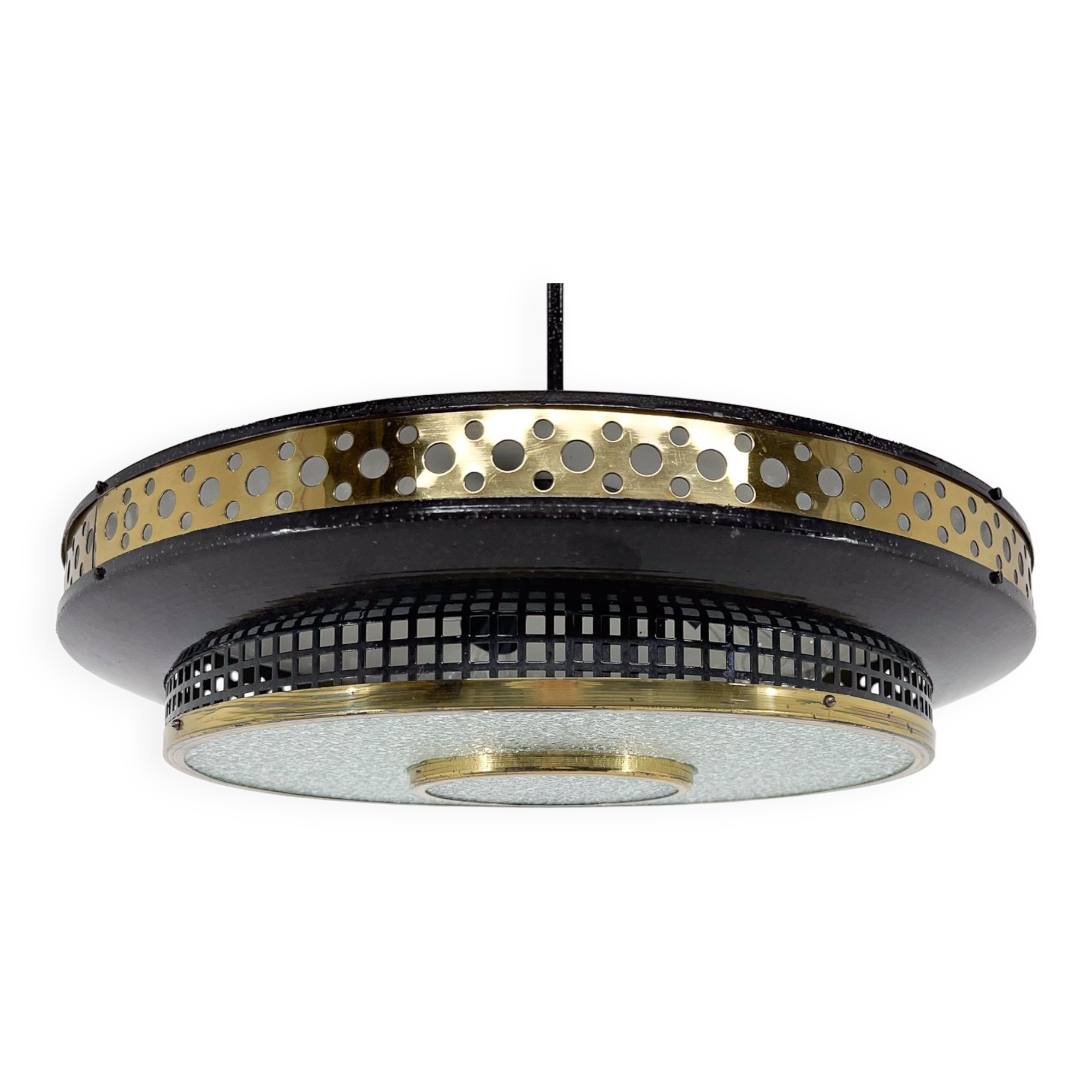 Space Age Metal Pendant by LUDIB Bratislava, Czechoslovakia, 1960's