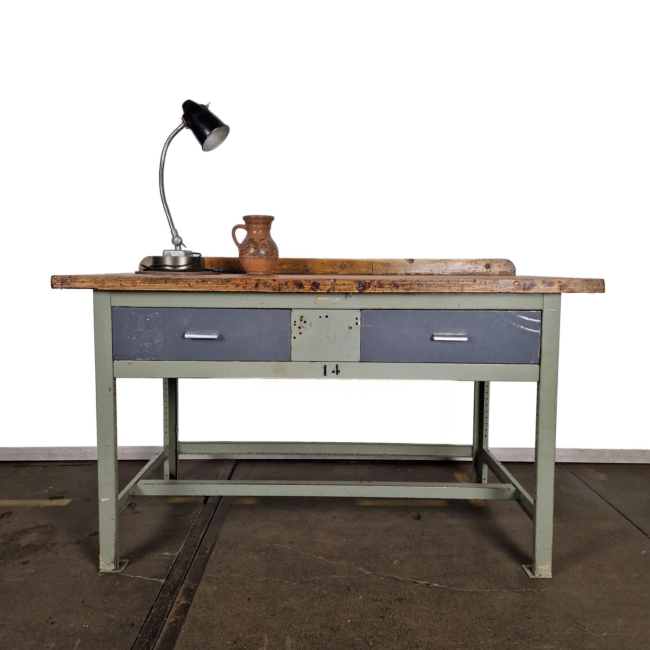 Industrial metal workbench