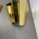 Rare set of 2 cubic solid brass wall light sconces by egoluce, italy 1980s