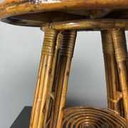 Mid-Century Italian pencil reed rattan side or occasional table, ca 1950s