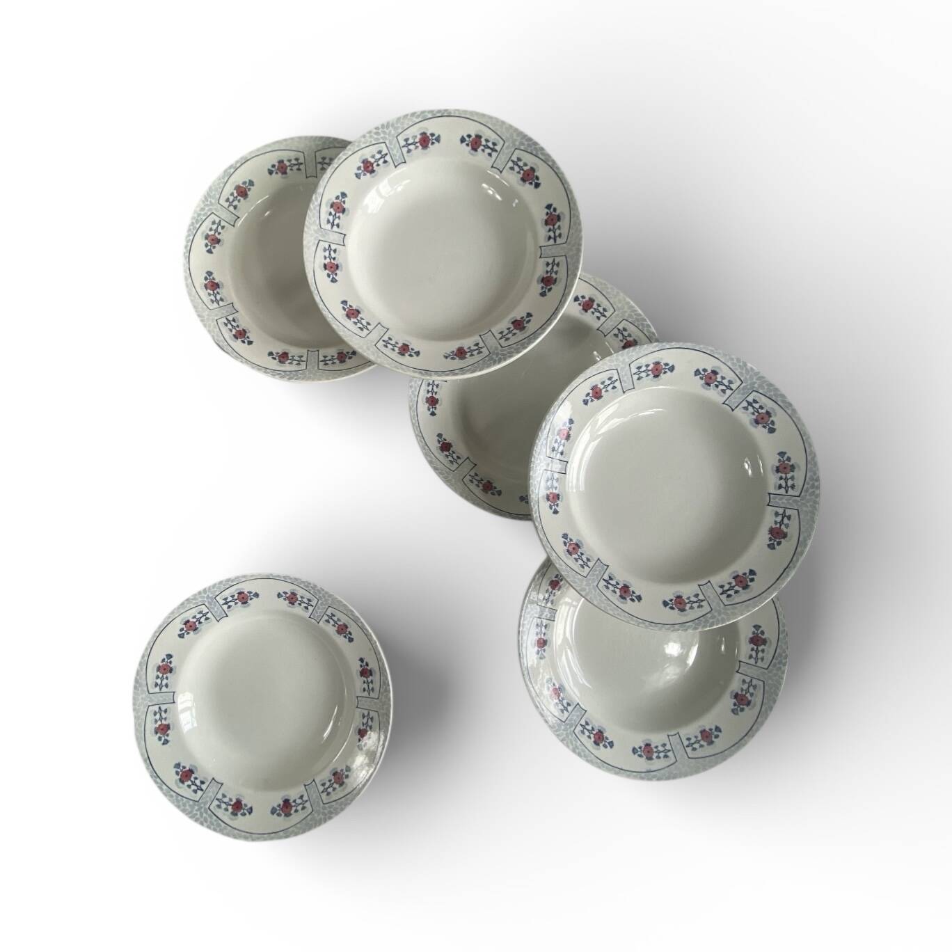 6 deep plates Creil and Montereau model Toledo in antique earthenware