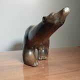 Polar bear, bronze pierre chenet.