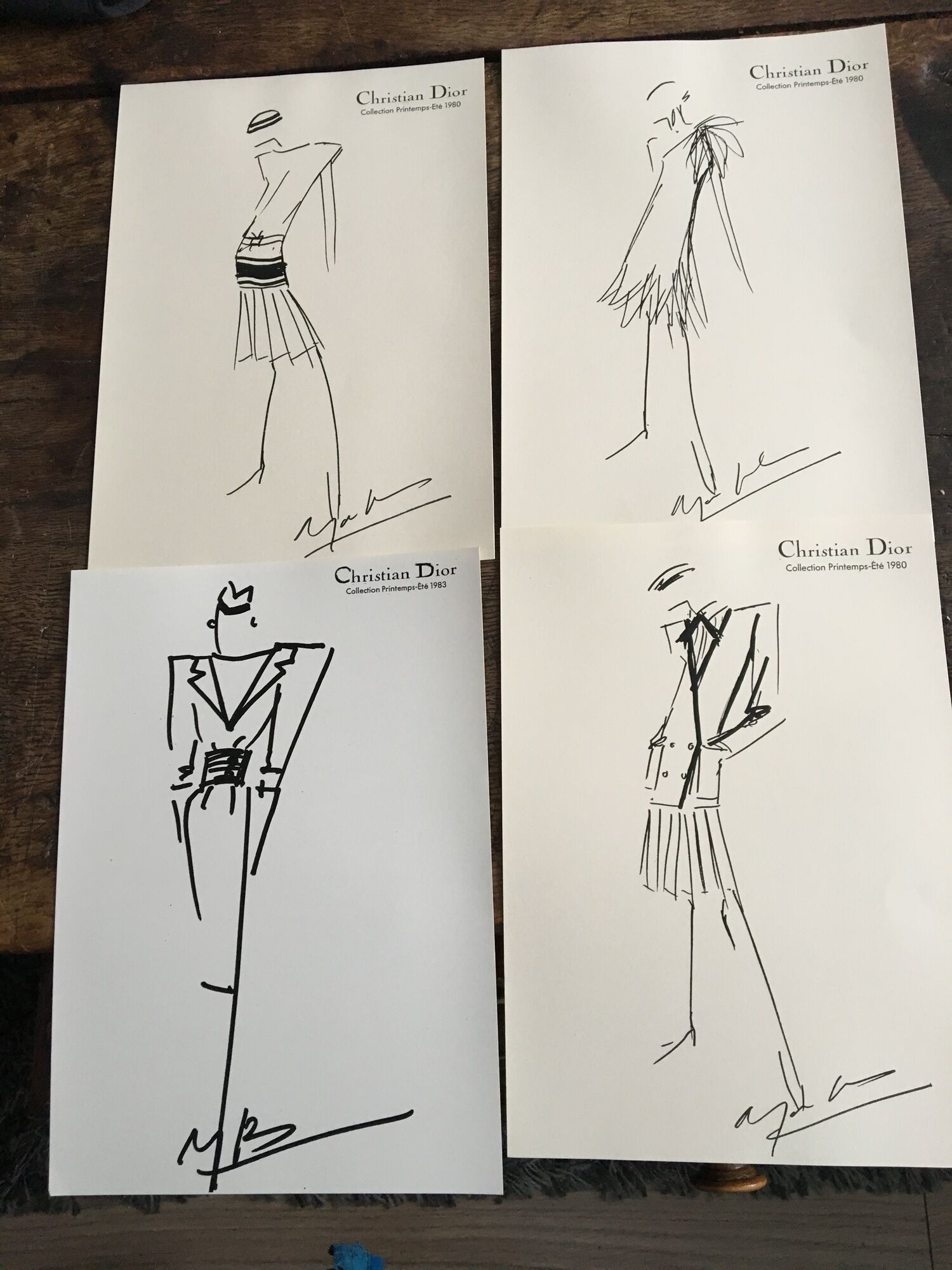 Black and white press fashion illustration Christian dior - 1978