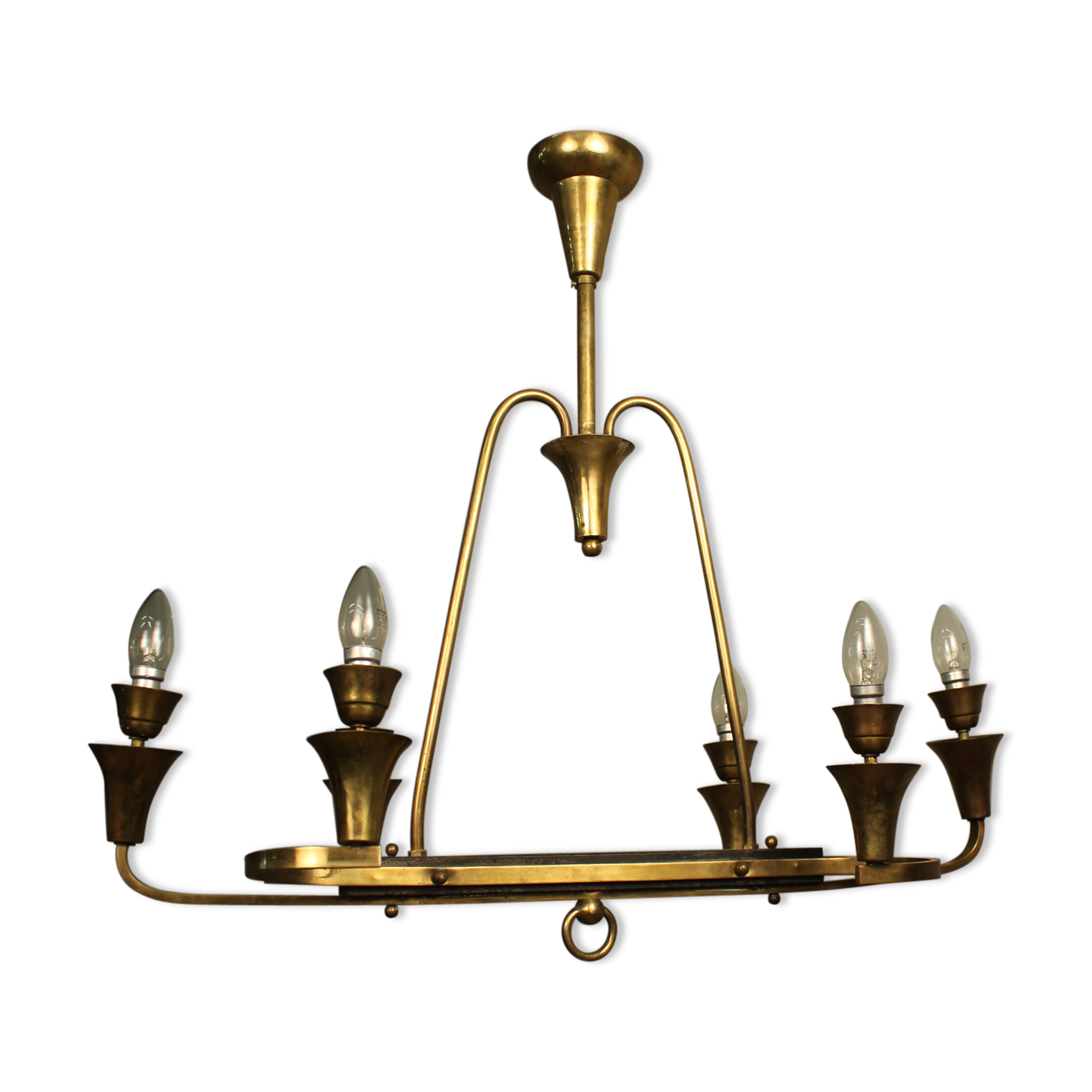 6 light brass chandelier