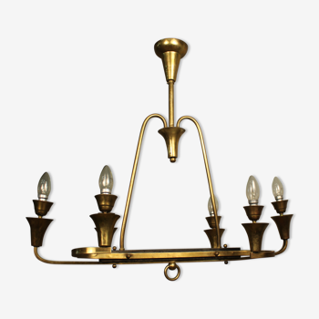 6 light brass chandelier
