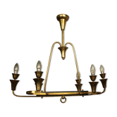6 light brass chandelier