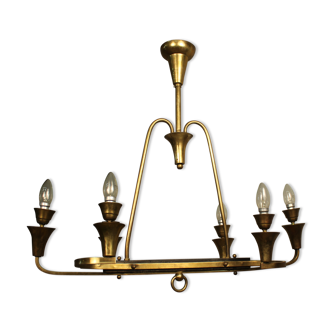 6 light brass chandelier