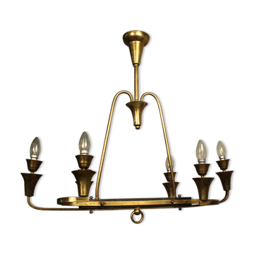 Lustre en laiton à 6 feux