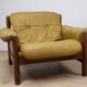 Scandinavian leather and beech armchair, 1960