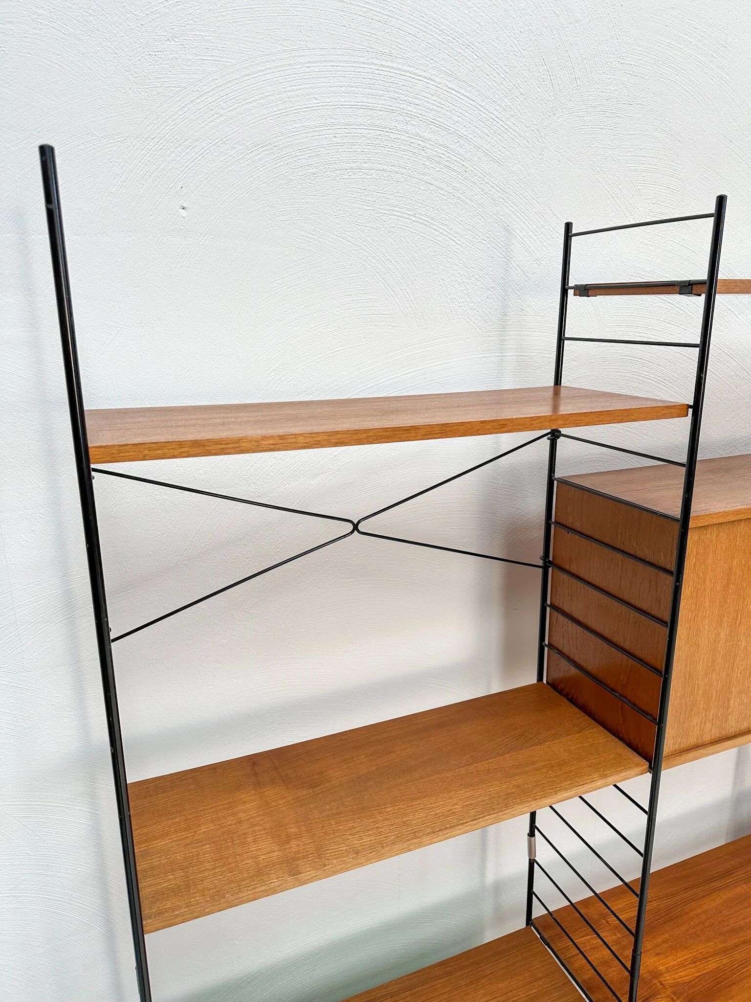1960s Vintage Freestanding Walnut Shelving System by WHB