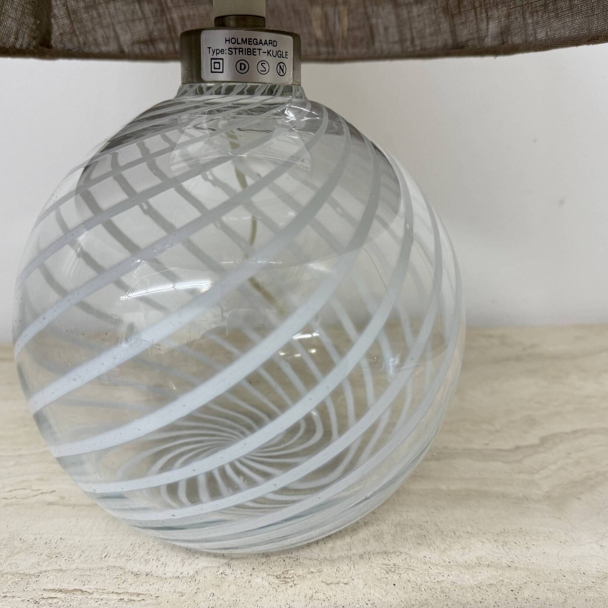 Mid-century design Holmegaard Swirl lamp , 1970s Denmark