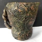 Starry Night pitcher vase with braided handle