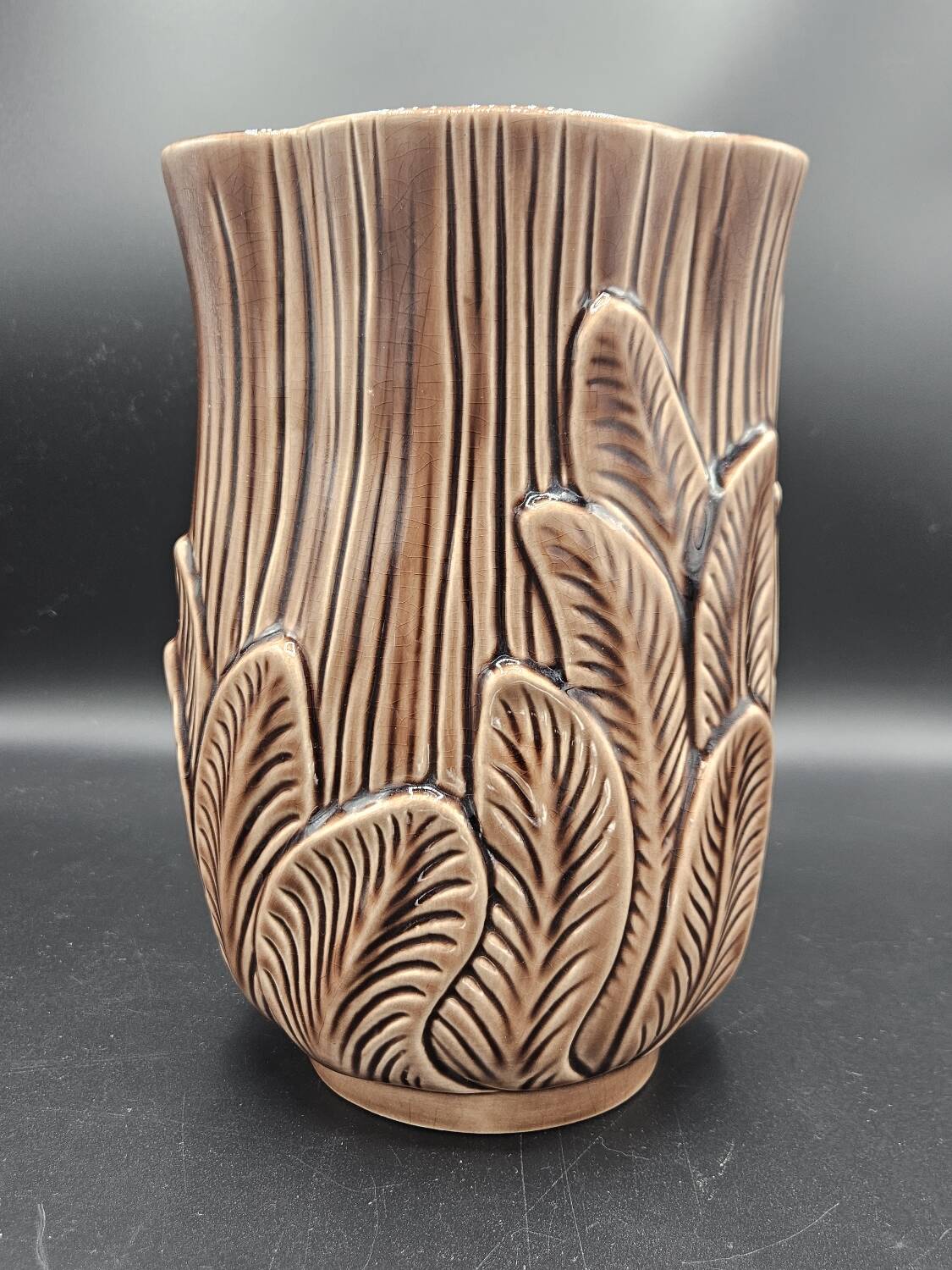 Large Art Deco Earthenware Vase Made in France 1950