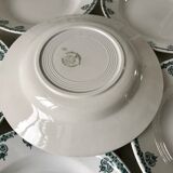 lot of 6 hollow plates Terre de Fer Saint-Amand late nineteenth