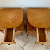 Pair of art deco bedsides in lemon tree magnifying glass