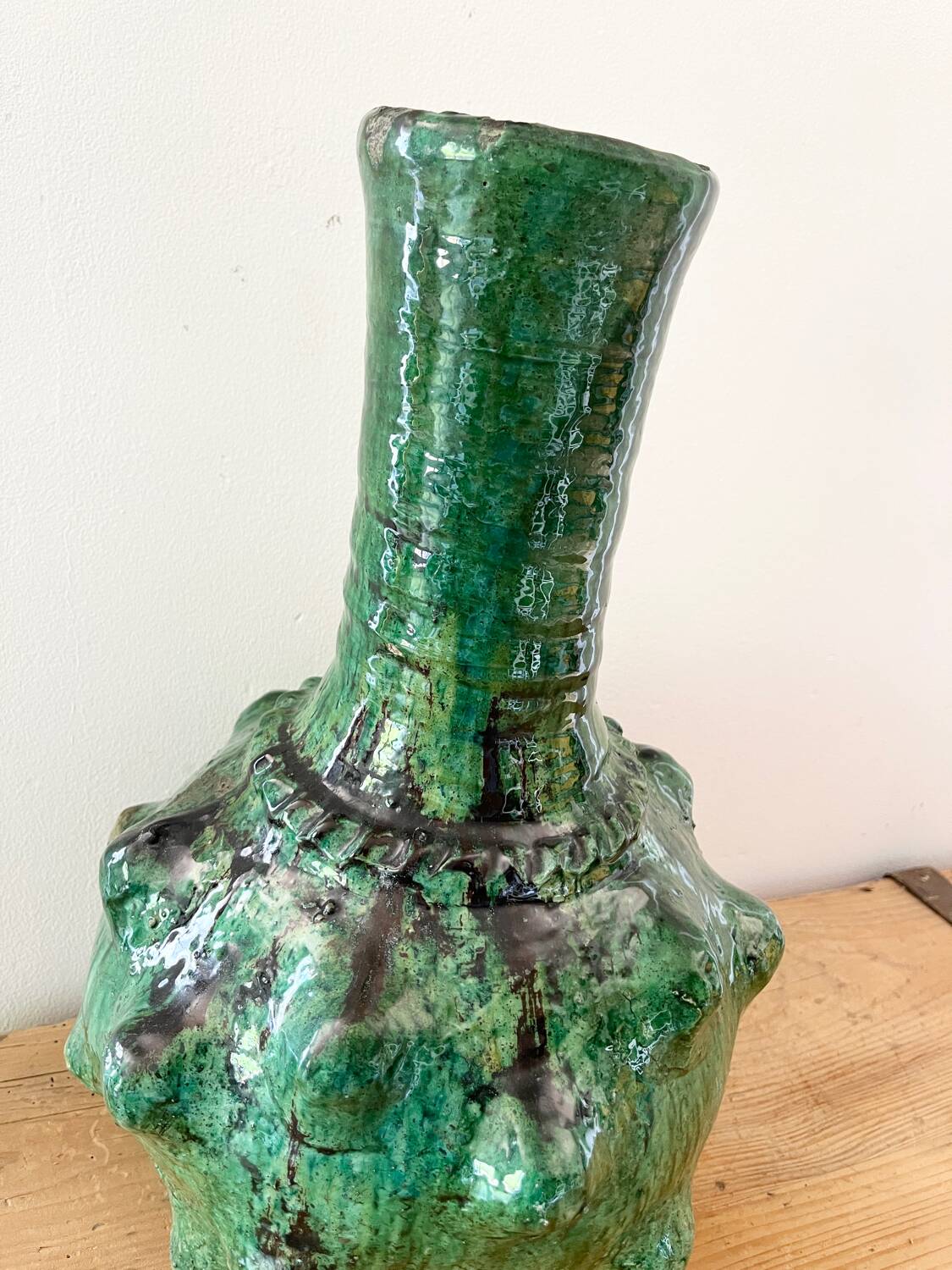 Green terracotta vase