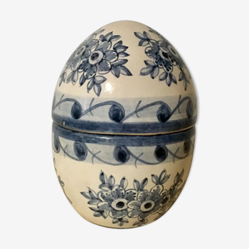 Oeuf bleu en faience du portugal