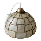 Mother-of-pearl mosaic pendant light, 1970s