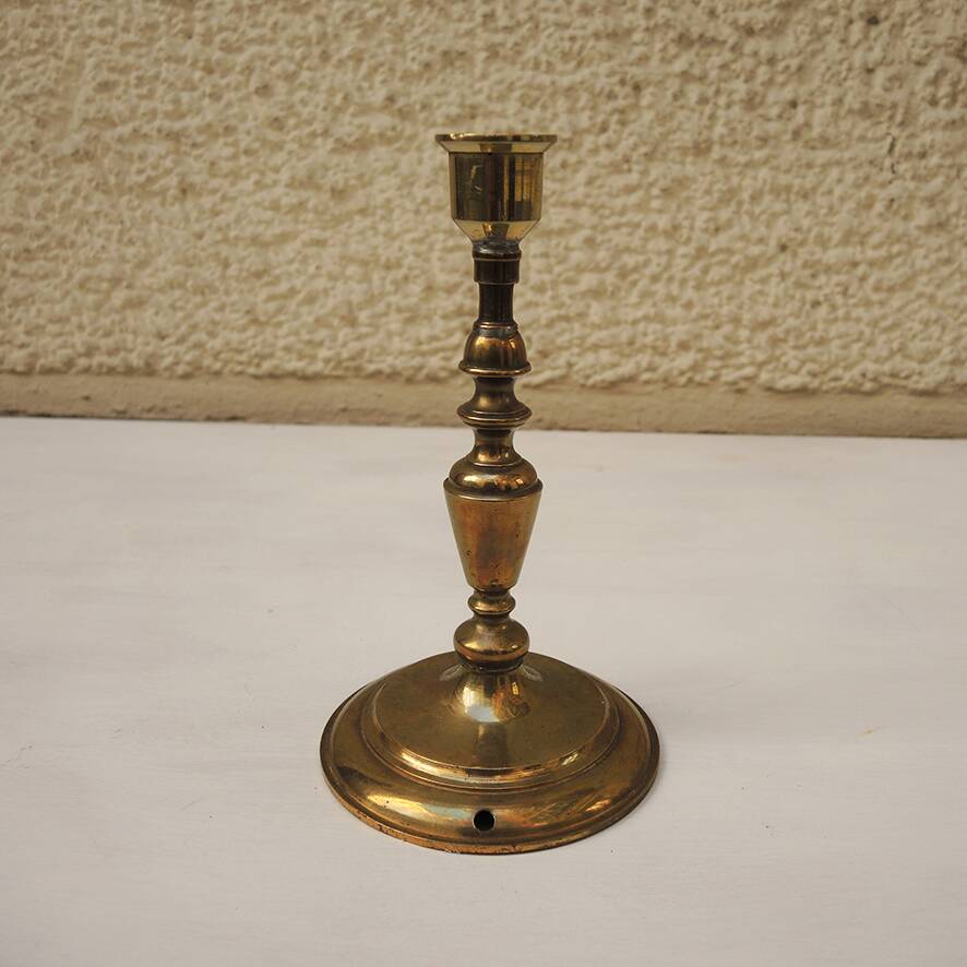 Antique Gilded Brass Candle Holder