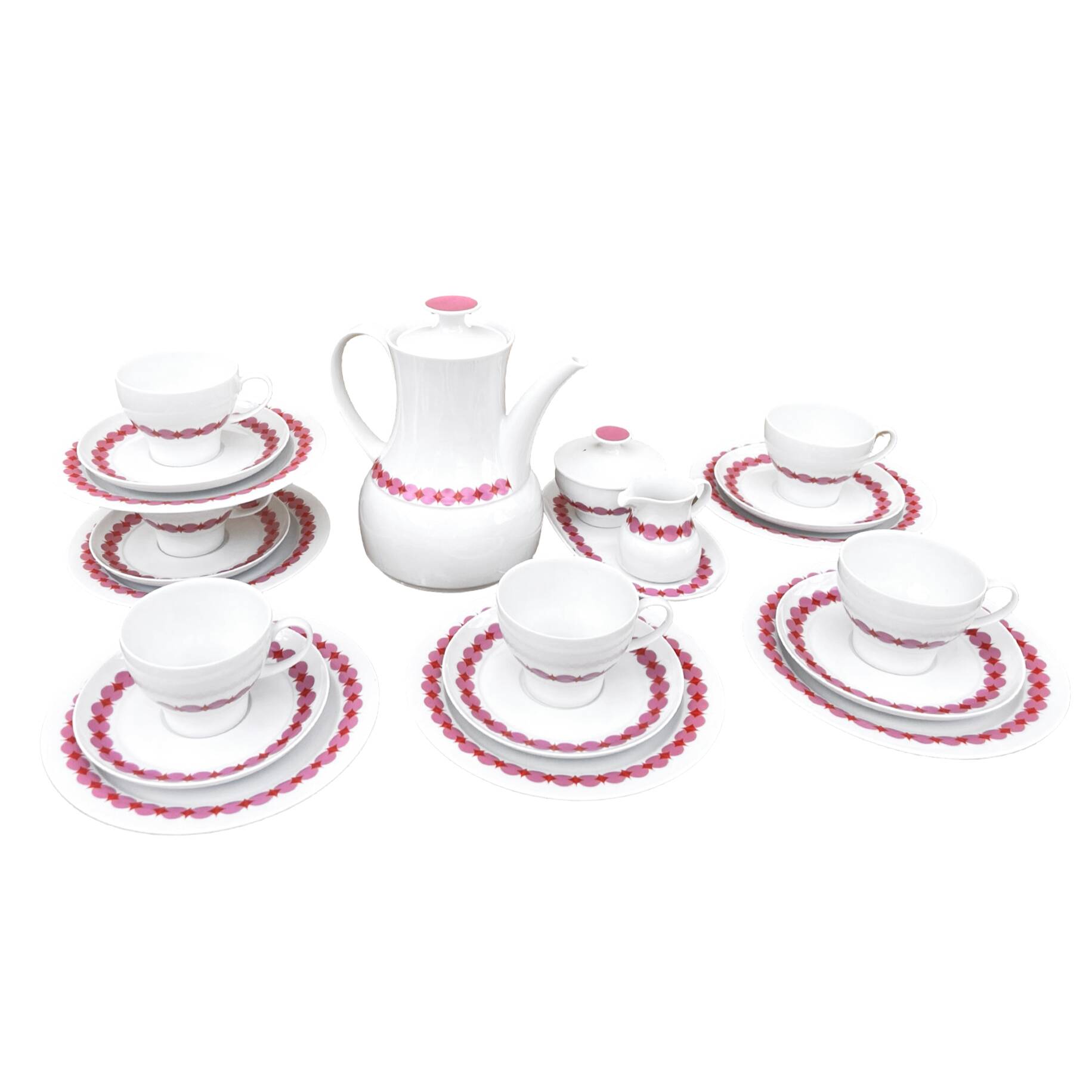 Thomas-Rosenthal porcelain coffee service, Germany, 1970s.