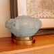 Vintage ceiling light in light blue glass with new frame.