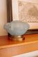 Vintage ceiling light in light blue glass with new frame.