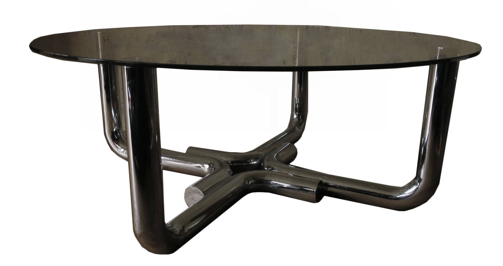 Tubular steel and glass coffee table, 1960s