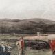 Colour lithograph, "The putting green" Golf, after Douglas Adams.