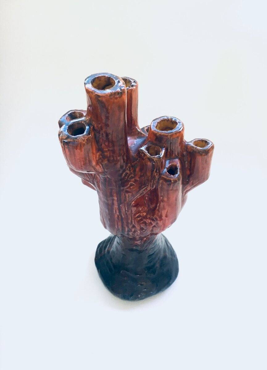Mid-Century Cactus-Shaped Ceramic Candleholder, 1960s