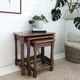 Lot de 3 tables d'appoint Mid Century Vintage en bois massif Landhaus Rustikal Banc de fleurs Tabour