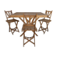 Table and its 3 folding wooden chairs for children, 50s, compactable