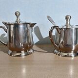 Deux petits pots service à thé métal argenté EPNS XXème