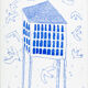 Le pigeonnier, monotype, 70 x 100 cm