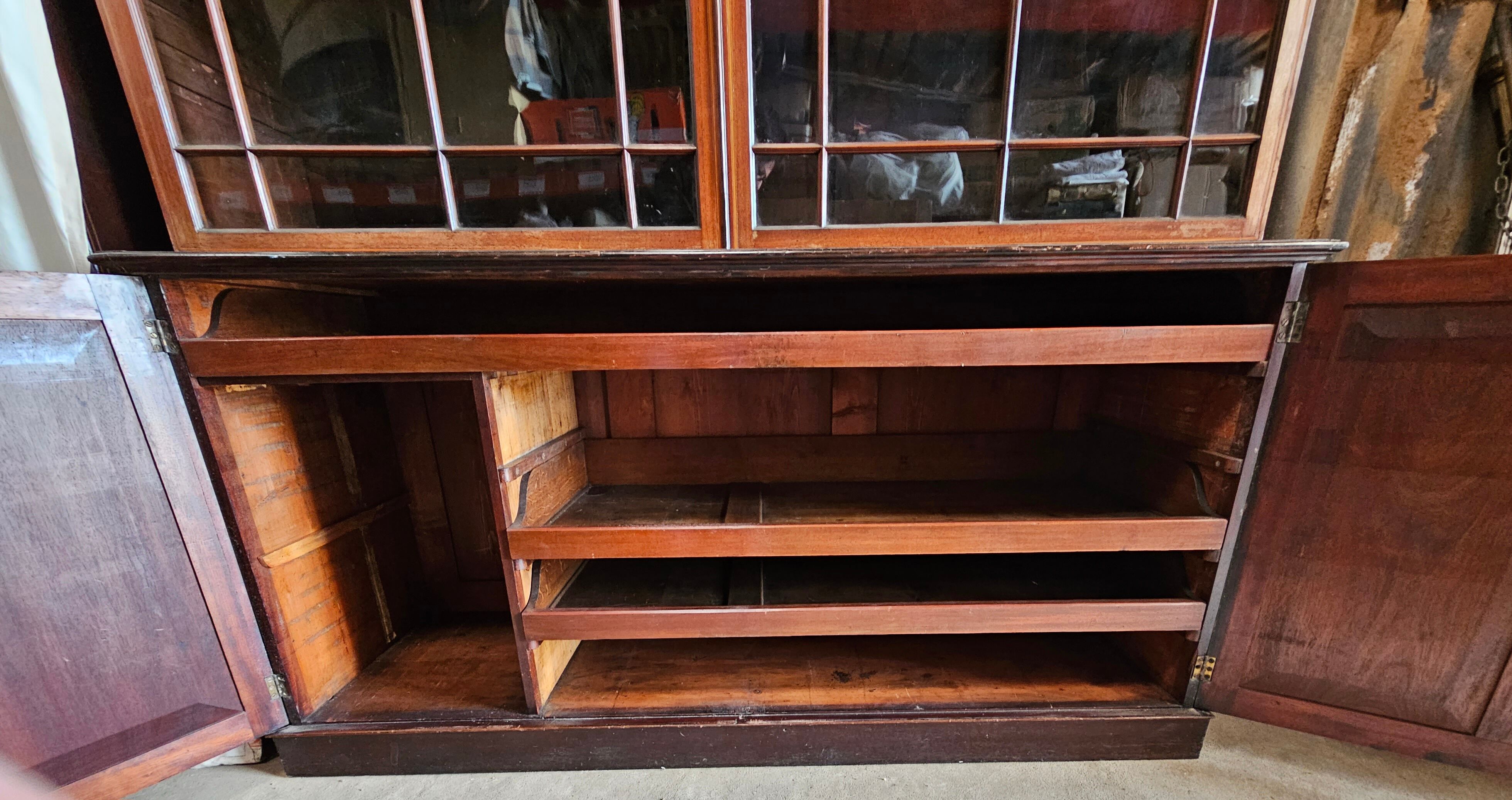 English mahogany bookcase with drawers