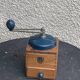 Peugeot Freres coffee grinder in wood and vintage blue metal