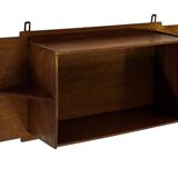 Art Deco wooden wall shelve rack in oak minimalist design