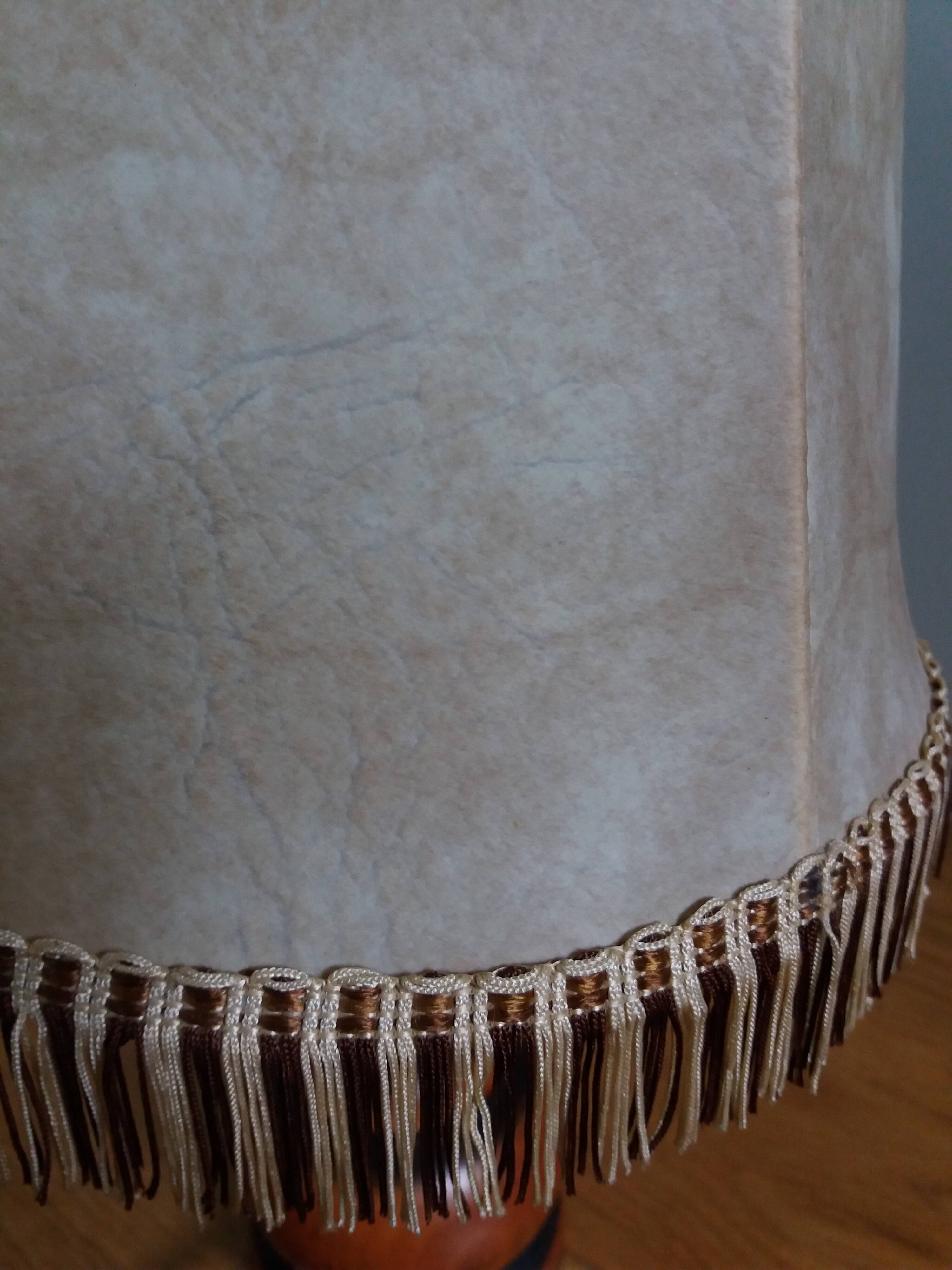 Turned wood lamp